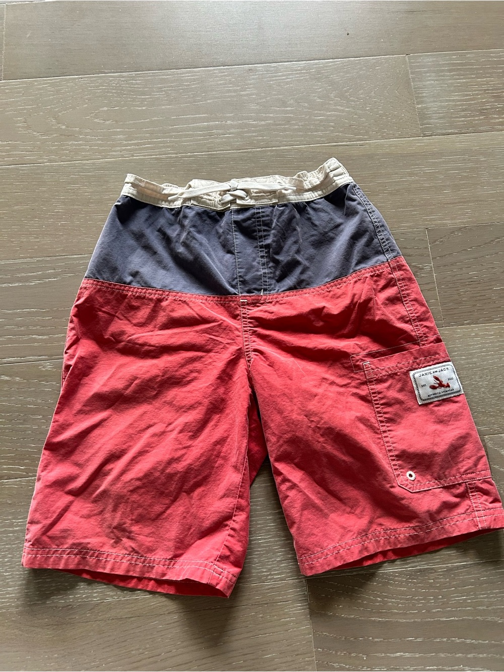 Janie and Jack Red and blue Colorblock Swim Shorts